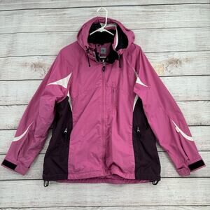 Vintage Y2K Obermeyer Dual Zipper Hooded Ski Snowboard Jacket‎ Women's 14 Pink